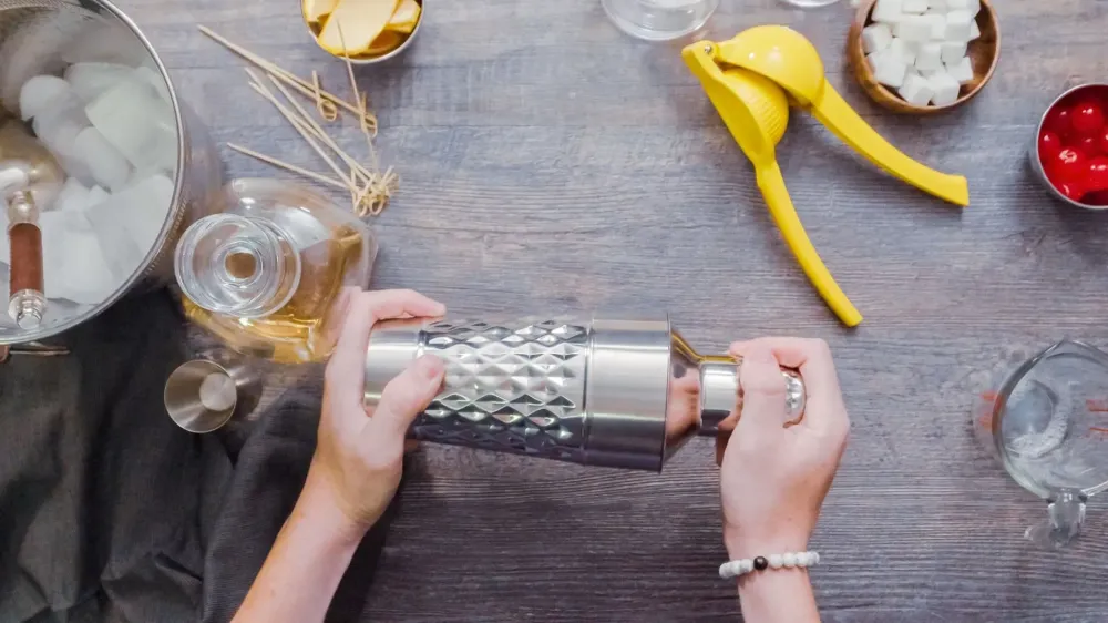 making cocktails at home.